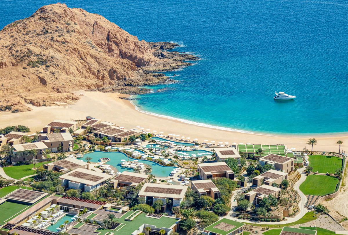 Montage Los Cabos aerial view Santa Maria Bay branded residences luxury resort