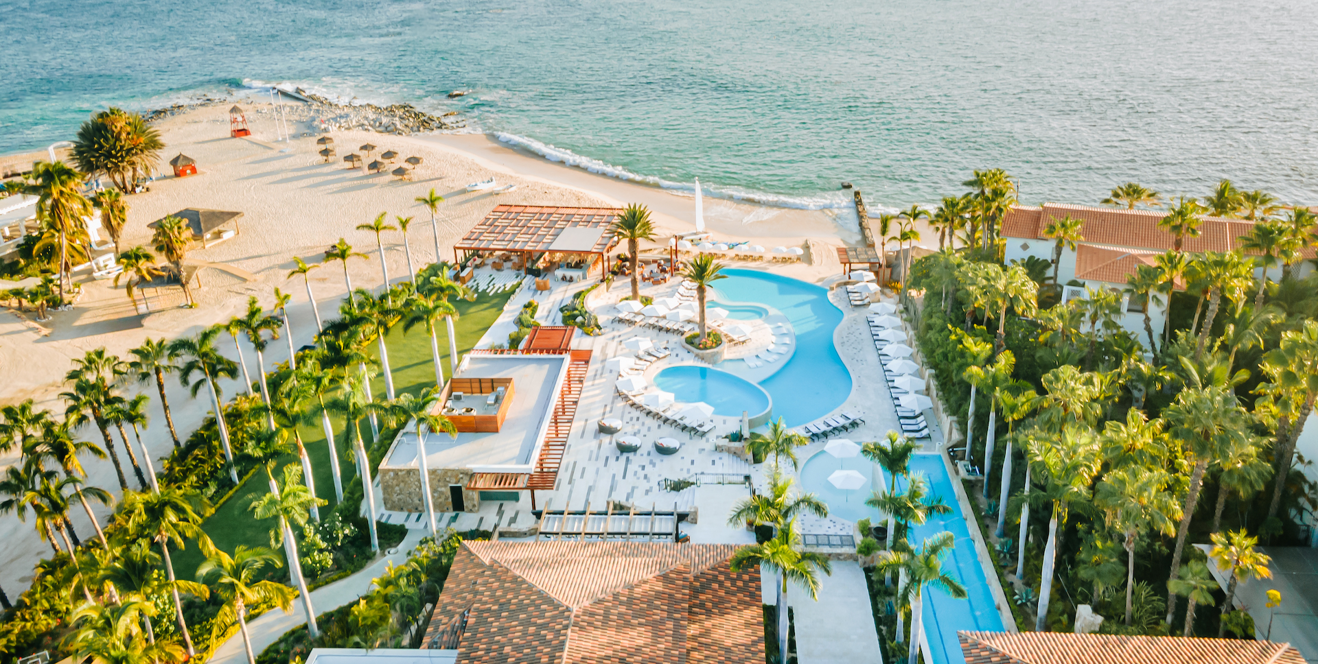 Palmilla private beach club aerial view Los Cabos luxury real estate