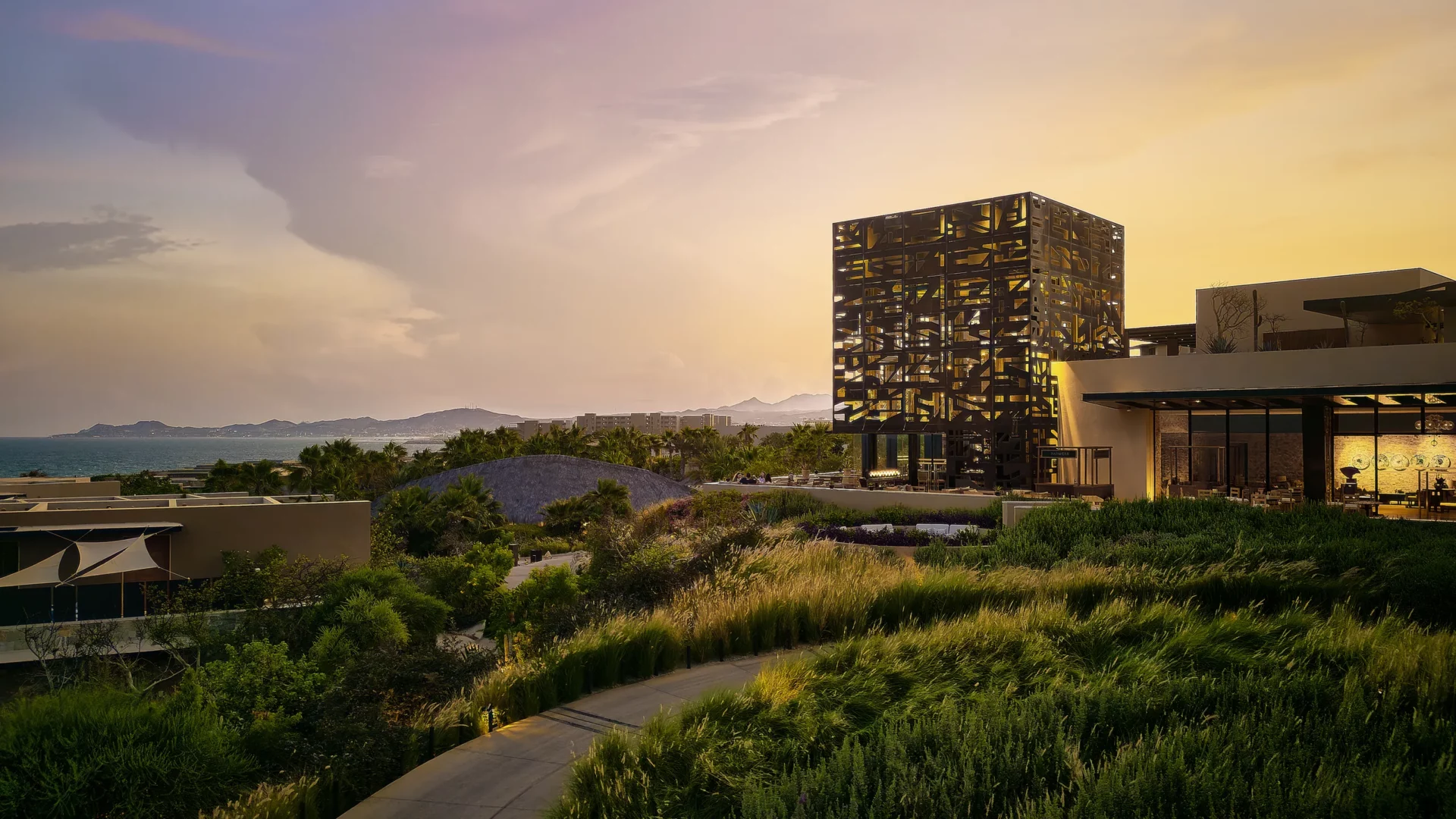 Zadún Residences, a Ritz-Carlton Reserve, at sunset in Puerto Los Cabos