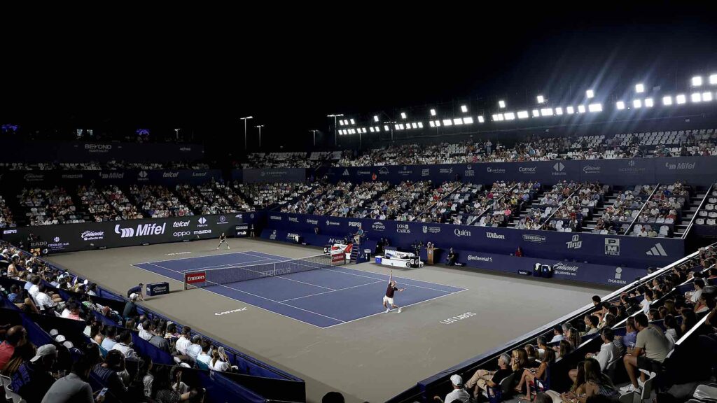 Los Cabos Tennis Open 2026 ATP 250 hero image, Cabo Sports Complex at sunset